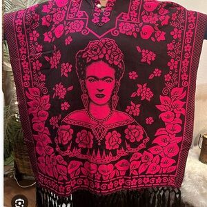 Floral Black and Pink Shawl